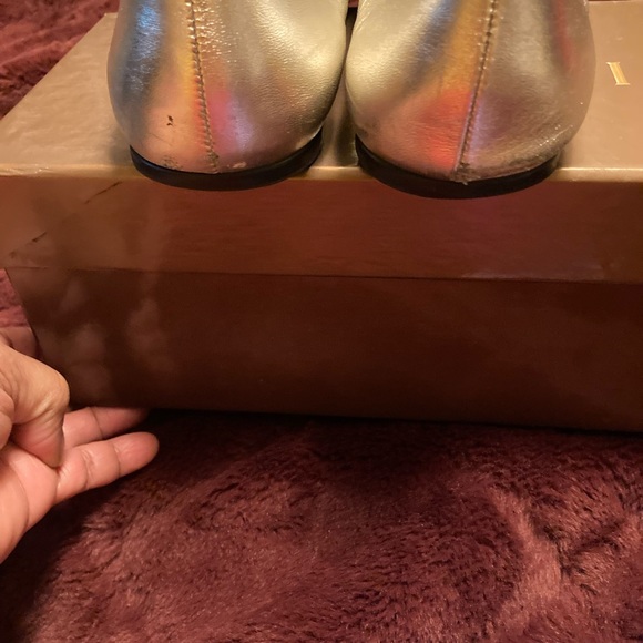 Gucci authentic Silver Leather Ballet Flats With GG Logo size 36 1/2. - Picture 4 of 10